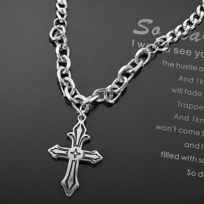 Titanium steel necklace - men s hip hop trendy high-end personalized cuban chain gift box style