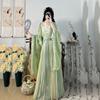 Chinese Wei And Jin Dynasties Style Hanfu Female Fairy Embroidery Full Set With Waist-length Sleeves