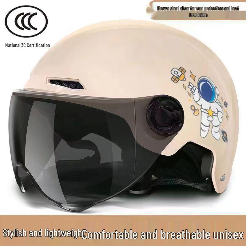 Gray 3C Certified Electric Vehicle Helmet for Men & Women - Summer Motorcycle & Battery Car Riding Safety Hat.