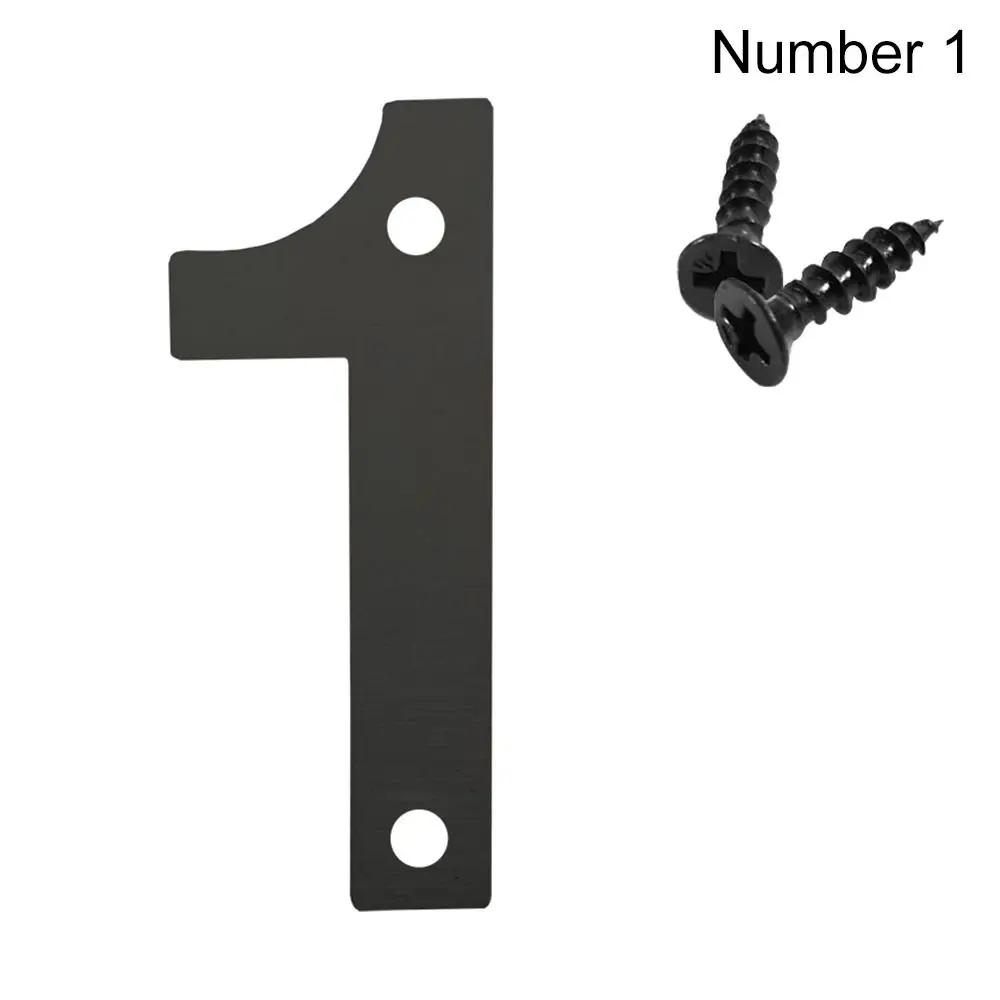 Fashion Stainless Steel Door Label with Screw Durable Black 0 To 9 Numeral Tag Number Plate Sign For Home Mailbox Hotel Address