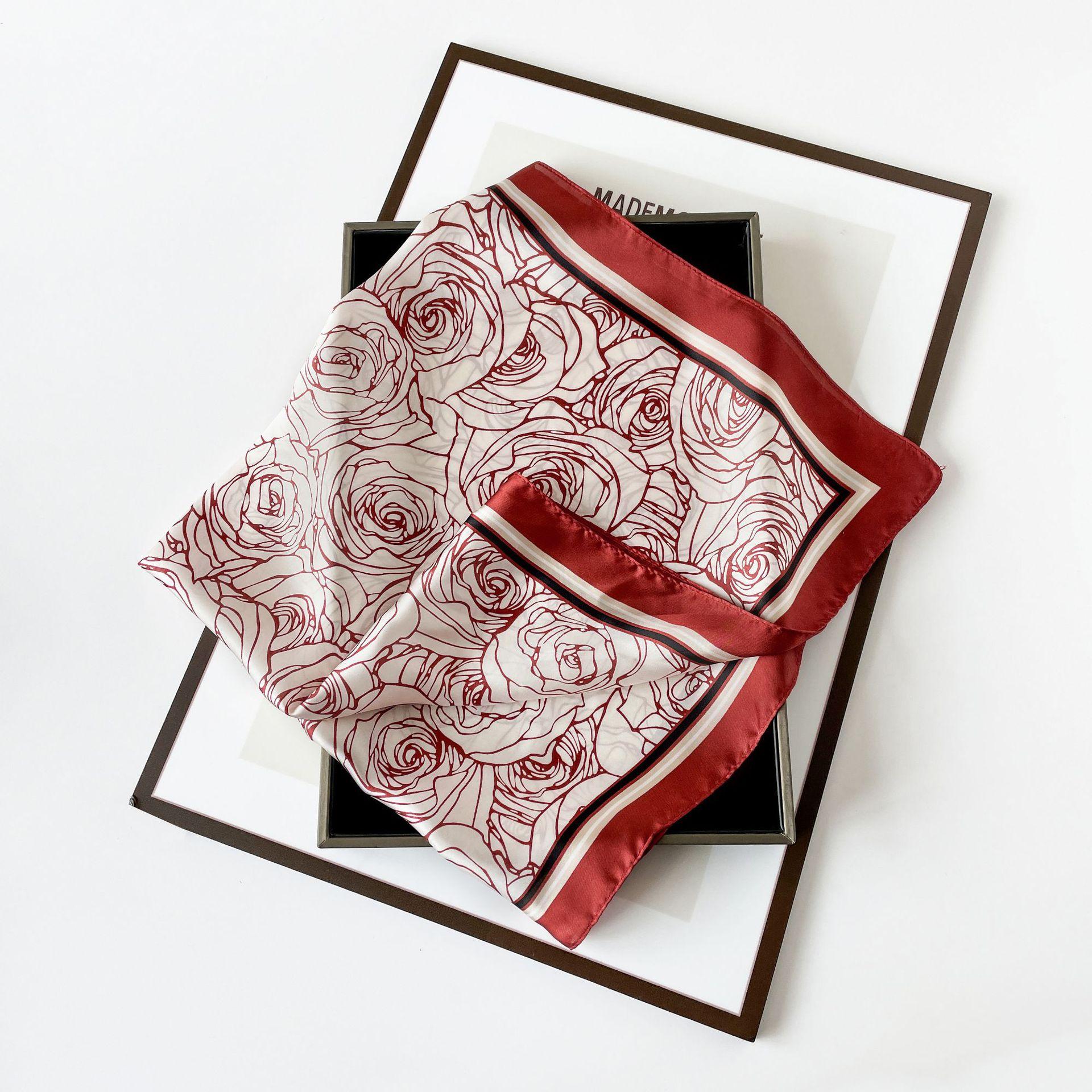 

Летний новый атласный шарф из искусственного шелка, женский, с цветочным и птичьим принтом, красивый, высококачественный, тонкий, маленький квадратный шарф, шарф и шейный платок 70*70cm