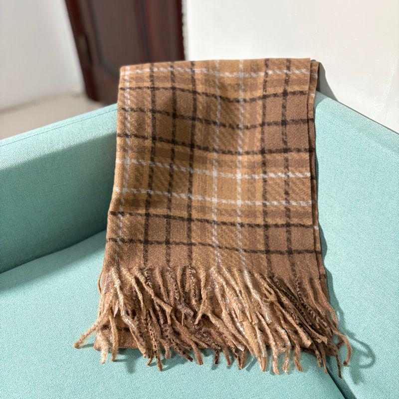 Women's Faux Cashmere Plaid Scarf - Korean Style, Thick & Warm Autumn/Winter Shawl