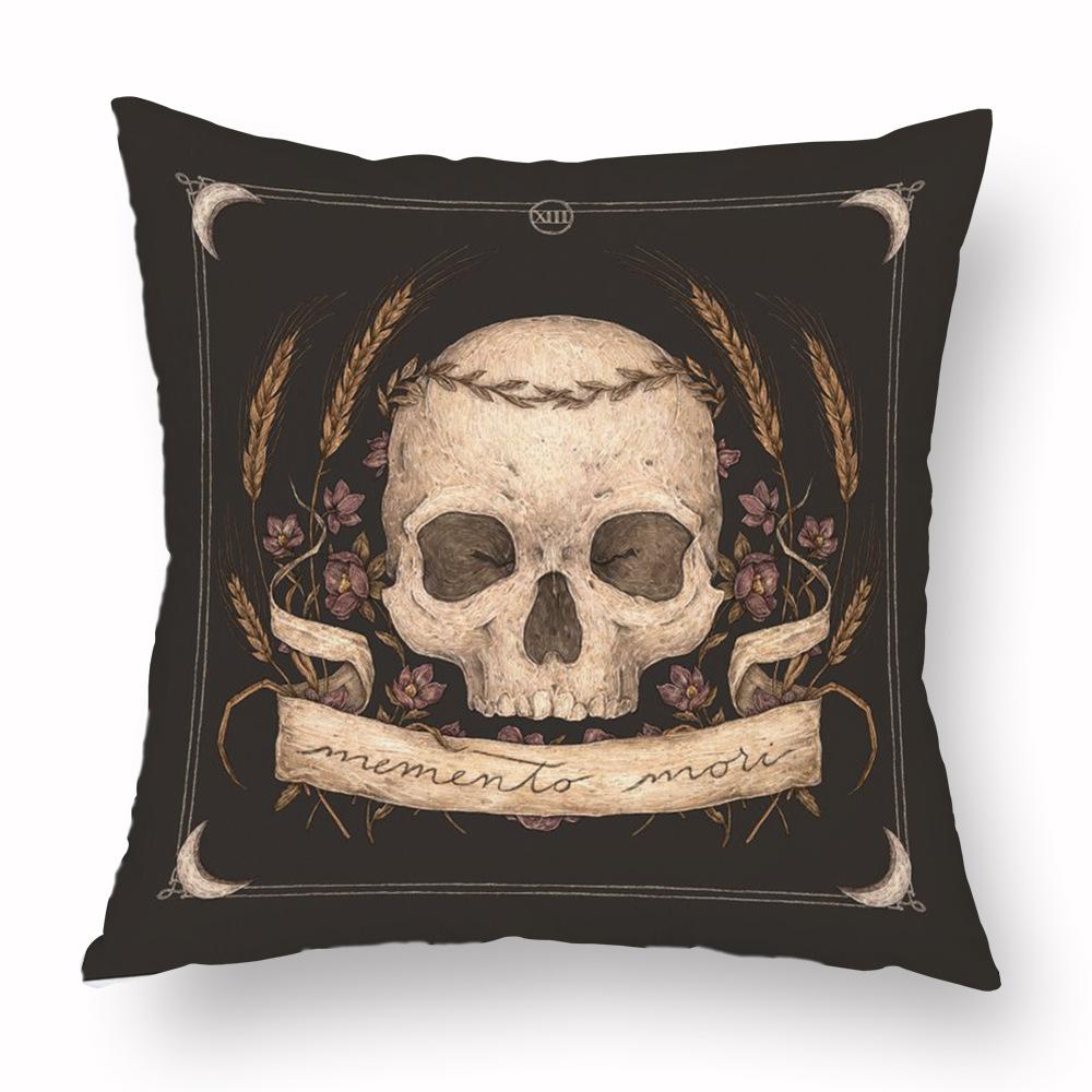 Flower Fox Pillowcase Cushion Animal skull Print Sofa Soft Pillowcase Retro Living Room Bedroom Home Decor Pillowcase