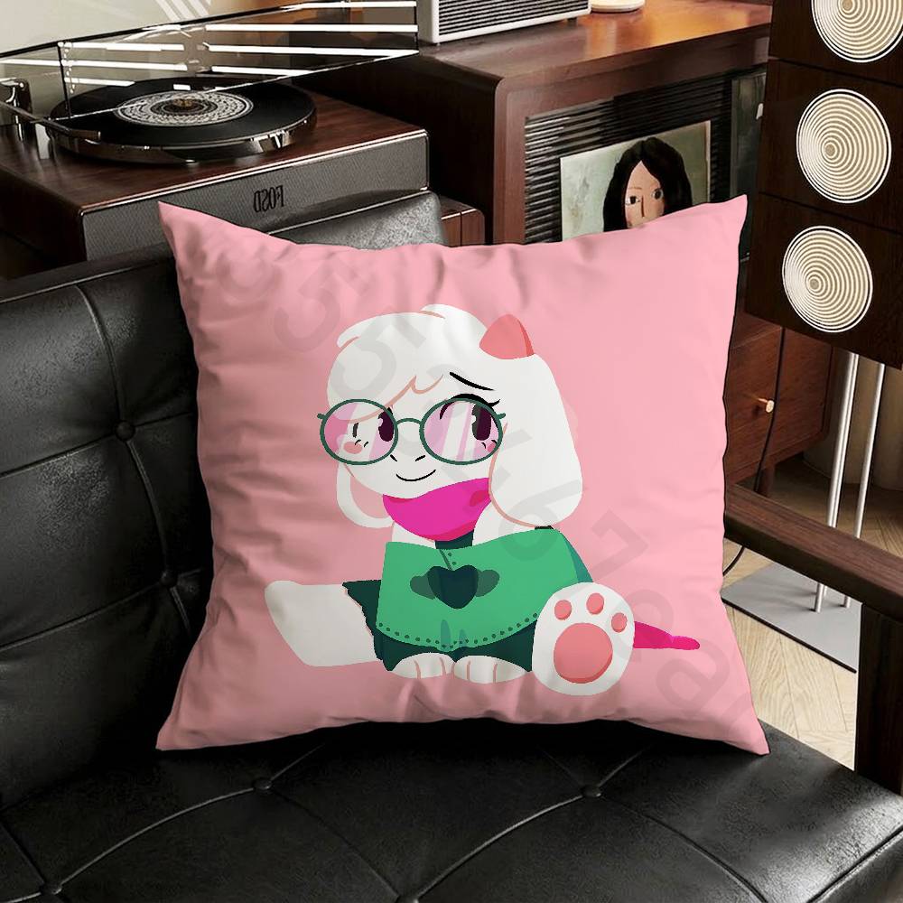 DDeltarune Ralsei Pillow Case Sofa Living Room Bedroom Headboard Backrest Cushion Square Cushion Nap Time