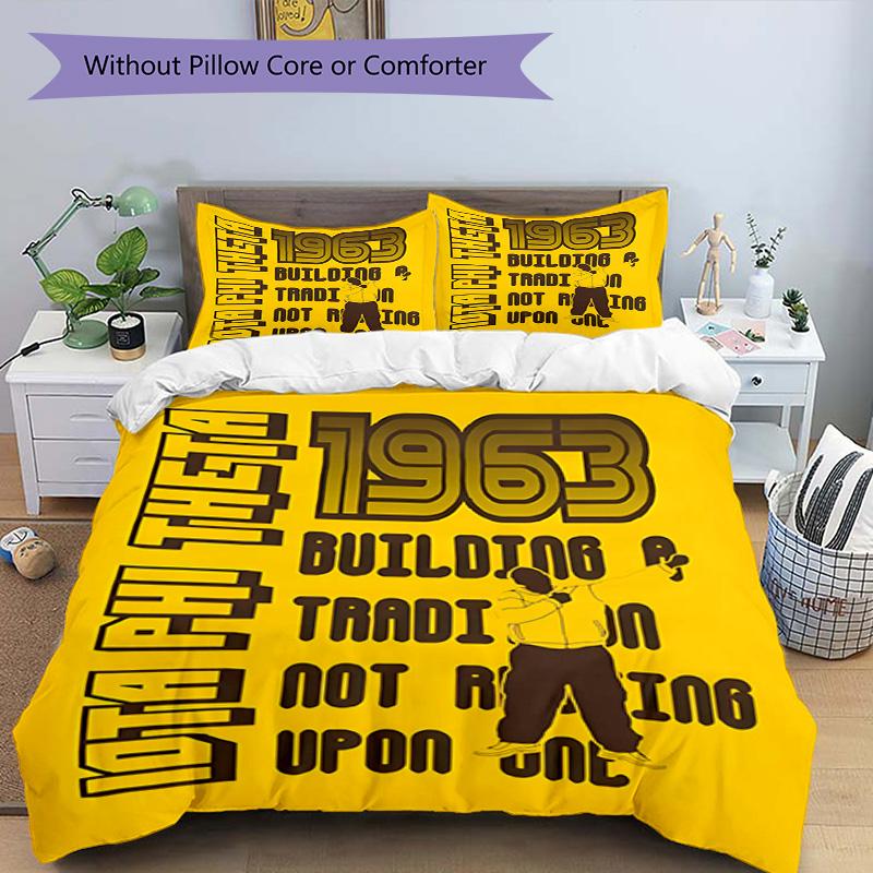 3pcs Duvet Cover Set (1*Duvet Cover + 2*Pillowcase, Without Core), Iota Phi Theta Print Bedding Set, Bedroom Decor, All‑Season, Birthday Gift