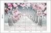 Photomural 3D Wallpaper Pink Jewelry Flowers Self-Adhesive Mural 368x280