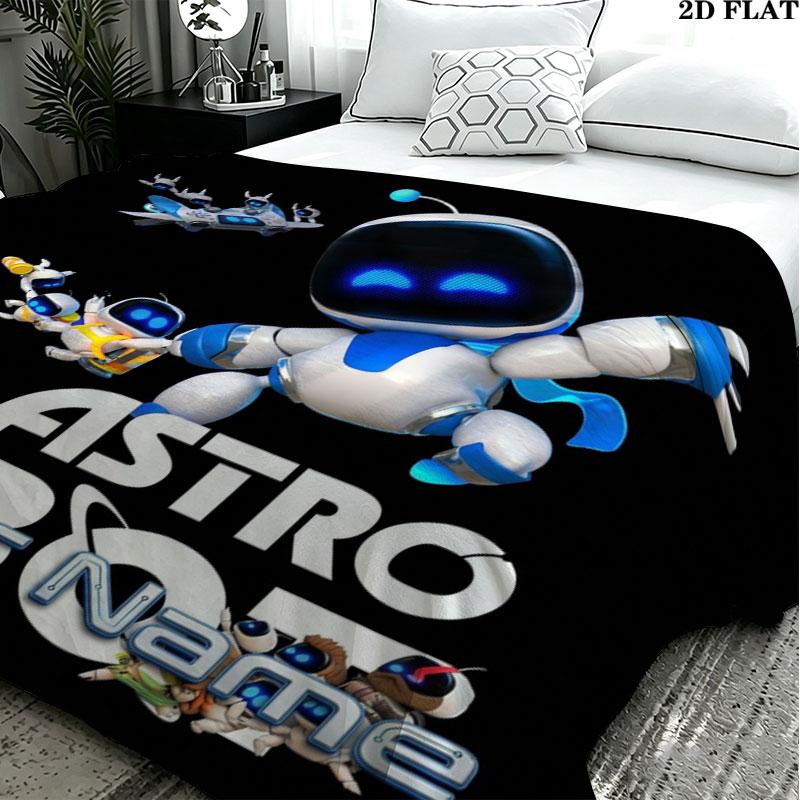 1PC ASTRO BOT Custom Name Patterned Flannel Blanket Suitable For All Seasons for Home Decor Warmth and Comfort Gifts Holiday Present