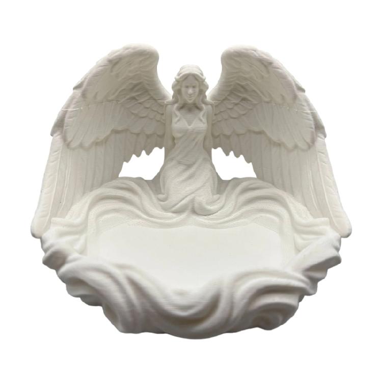 Intricately Designed Jewelry Display Tray Angel Wing Shape Storage Plate Plastic Texture for Vanity Dresser Decorating
