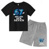 Children Summer Six Seven Cartoon Print Casual Set Clothes T-shirt+Shorts 2P Charming Boy Girl Toddler 3-12 Yrs Short-sleeved