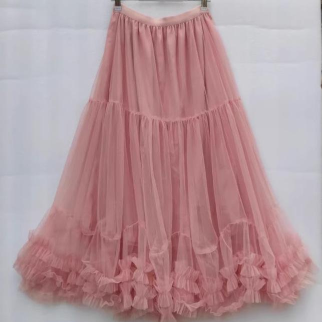 Жіноча сітчаста спідниця, еластична талія та довга спідниця А-силуету, модна спідниця