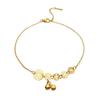Korean-Style Influencer Gold Coin Titanium Anklet for Women – Non-Fading