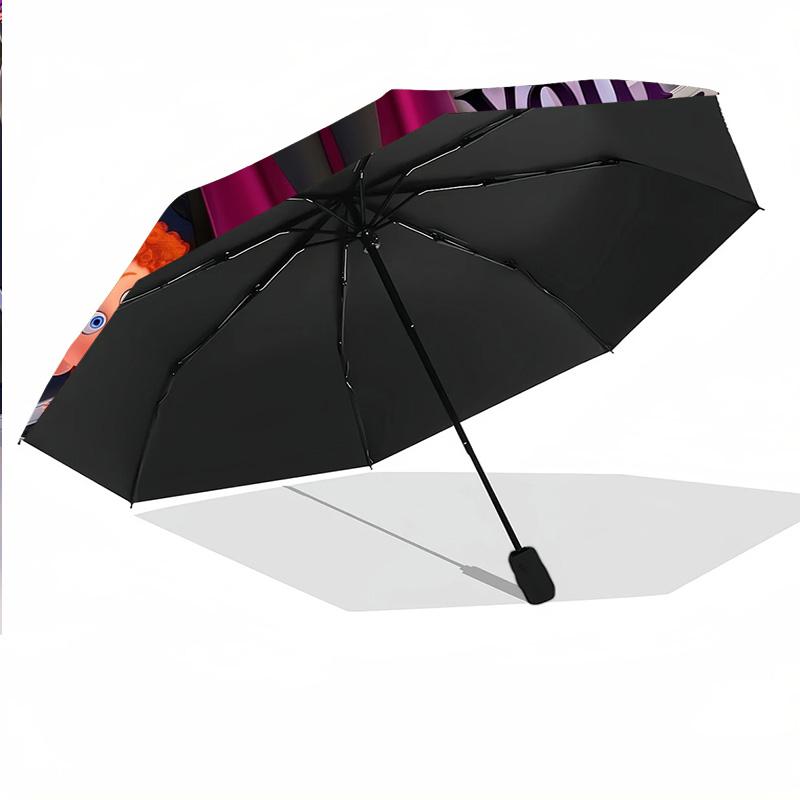 Custom Text Automatic 8 Bone Umbrella, Portable Sun Rain Protection UmbrellaHotel Transylvania