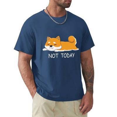 Funny Not Today Shiba Inu TShirts For Mens Short Sleeved Japanese Breed Dog Lover Tshirt Humor Cotton Tee Pet Owner T-shirt Tops#Color