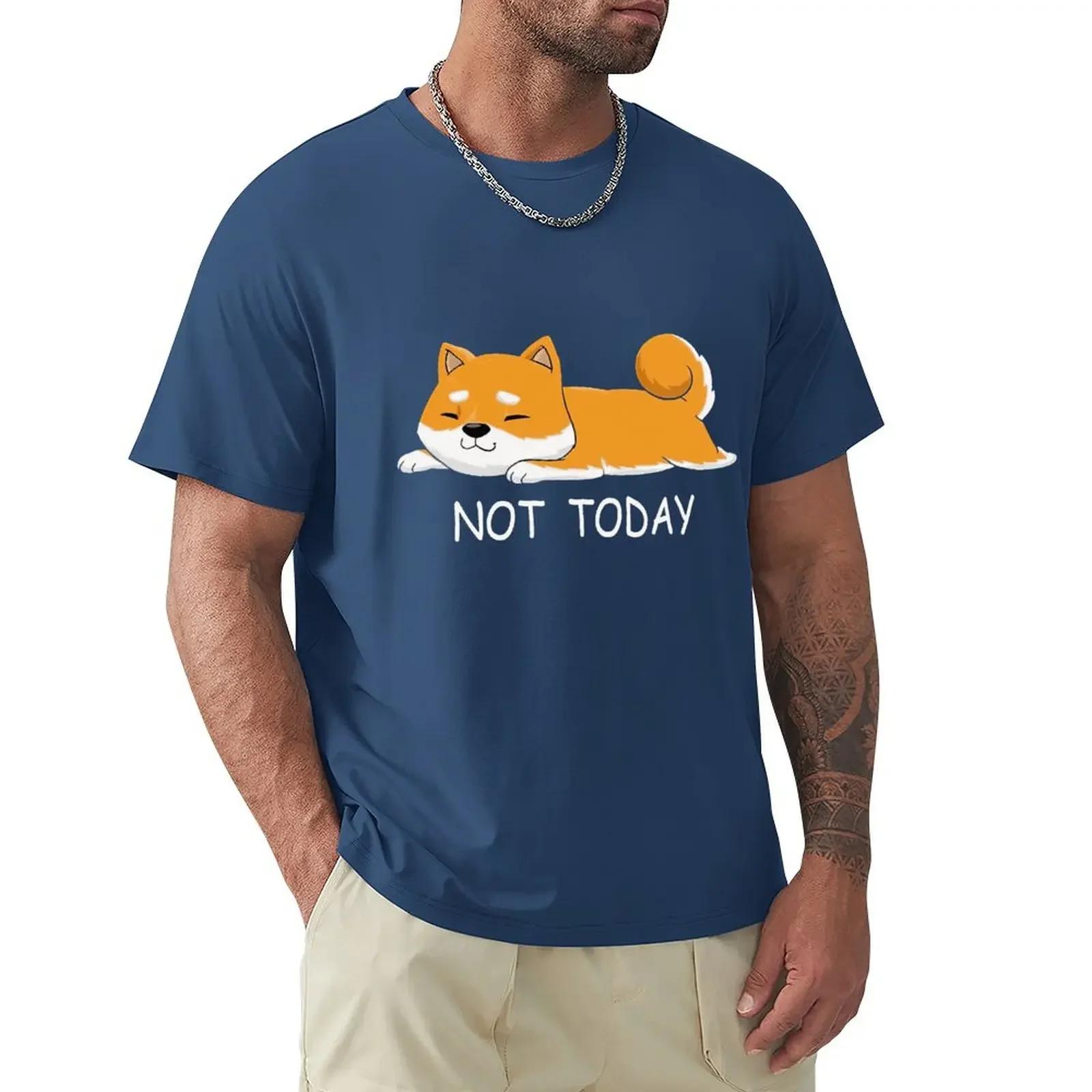 

Funny Not Today Shiba Inu TShirts For Mens Short Sleeved Japanese Breed Dog Lover Tshirt Humor Cotton Tee Pet Owner T-shirt Tops#Color XXXXXL чёрный