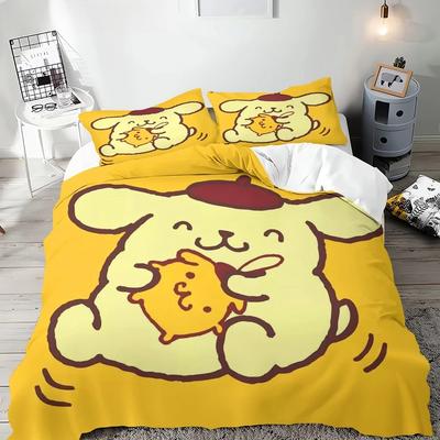 Duvet Cover Pompompurin Pillowcase Quilt Cover Needlework Bedding, Single Bed Double Bed Extra King Size Full Size Bedding Set