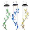 Hummingbird Solar Wind Chime Light, Color Changing Solar Powered Wind Chime, Hanging LED Wind Chime Lamp for Outdoor, Garden, Courtyard Decor