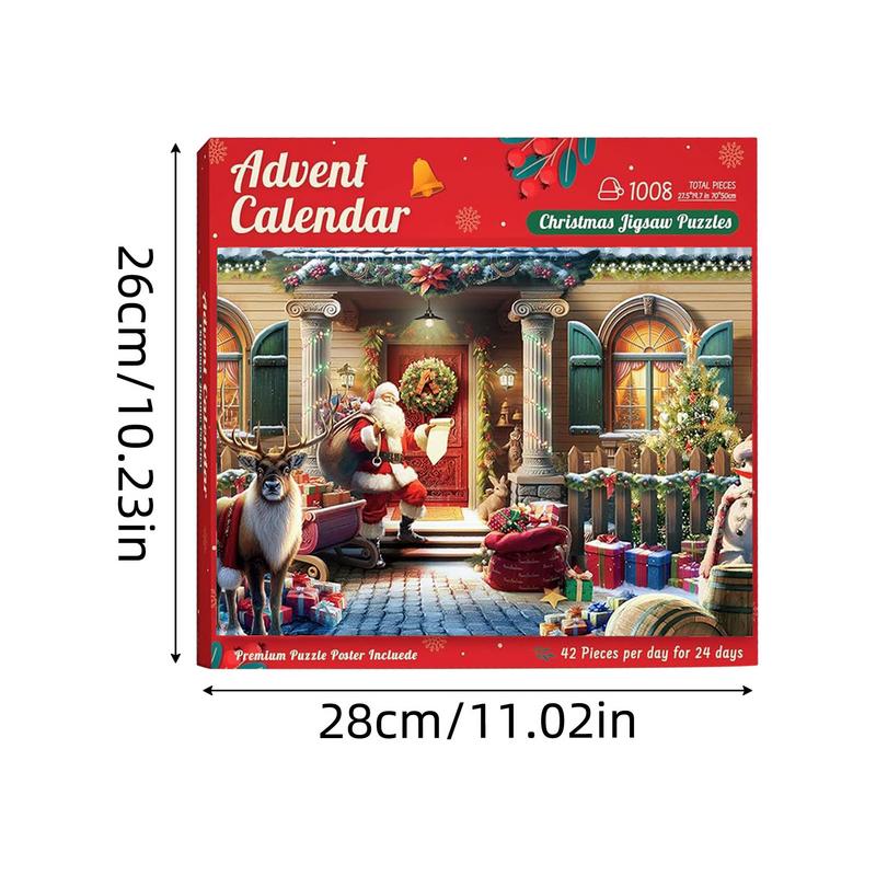 Christmas Puzzle Countdown Calendar Jigsaw Christmas Advent Calendar Toy 2025 Clear Printing Calendar Puzzle Toy For Children's