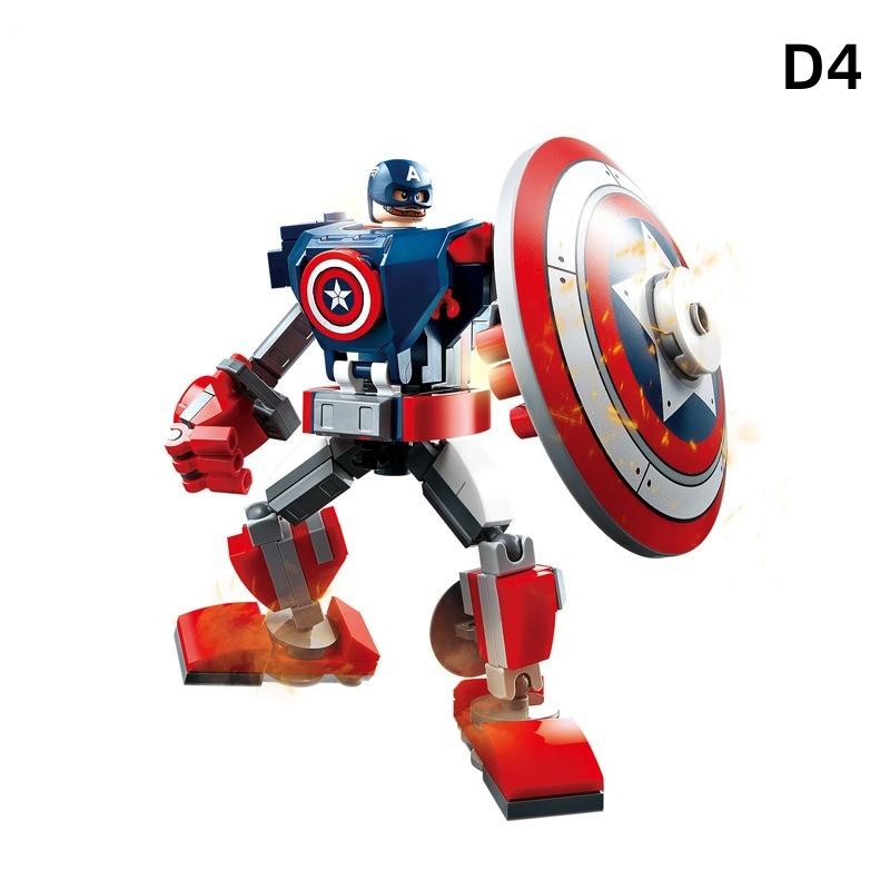 28cm Marvel Anime Avengers Captain America Iron Man: 120PCS/piece Building Block Toy Birthday Gift for Children