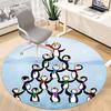 1pc Penguin Pyramid Office Round Area Rug, Indoor Mat Suitable ForOffice, Under Office Chairs Bedroom Living Room Home Decor, Room Deco, D096