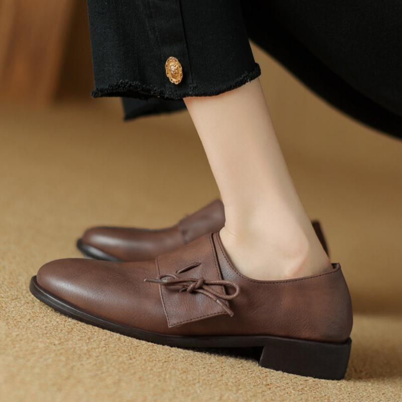 New Autumn Leather Flat Shoes 2025 Designer Outside Versatile Casual Women Loafers Concise Comfortable Soft Soled Women Flats