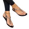 Flat Bottom Hollow Rhinestone Sandals Women