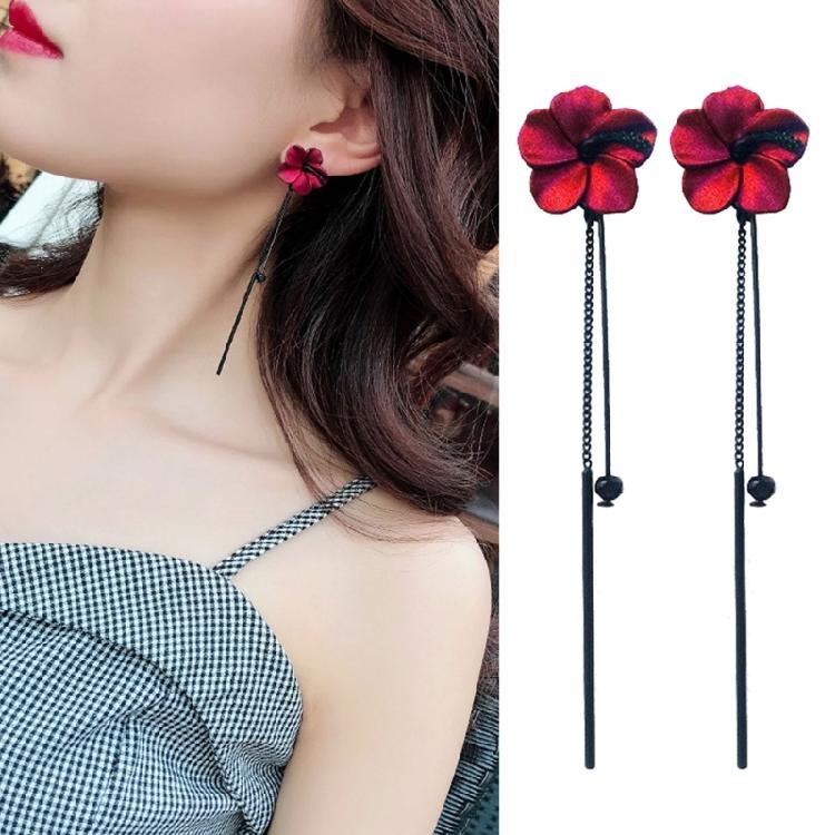 Fashion Drop Floral Tassels Earrings Lightweight Alloy Dangling Jewelry Elegant Ear Accessories Gift for Women