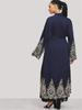 Dubai Abaya European & American Lace Stitch Fashion Cardigan Robe 1495