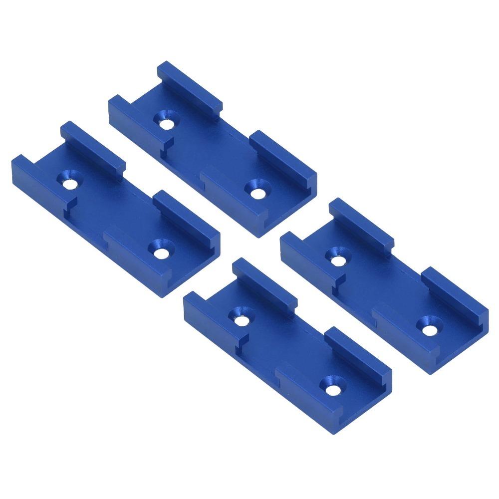 4pcs Aluminum Alloy T Track Intersection Parts Silver/Red/Blue 80mm Length Aluminum Alloy Track Connector