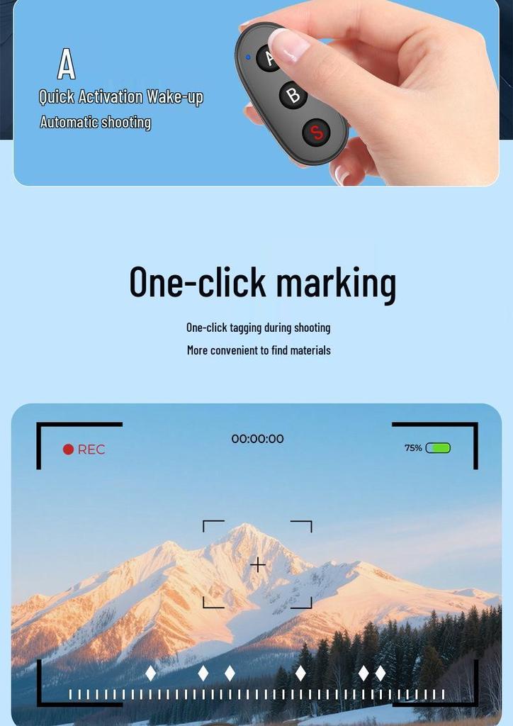 Portable Bluetooth Remote for Cross-border Sports Camera - Compatible with DJI Action, Insta360, and GoPro