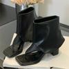 Eilyken Spring Summer New Design Open Toe Pinch Foot Thick Heel Cool Boots Sandals Fashion Concise Party Dress Flip Flops Shoes
