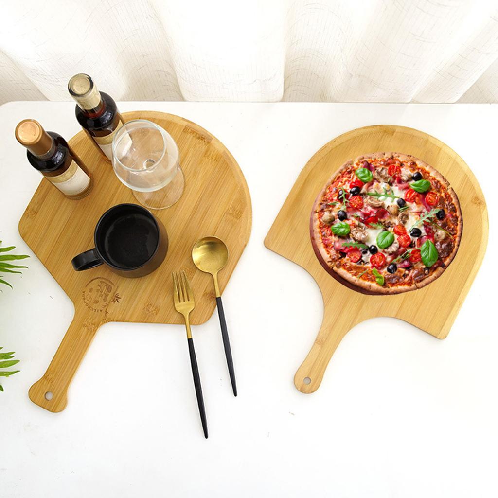 Bamboo Sliding Pizza Shovel Portable Pizza Peel Pizza Spatula Paddle with Handle Baking Supplies Kitchen Tools House Table Decor
