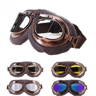 Klassische Motorradbrille Brille Vintage Helm Moto Pilot Klassische Beschlagfreie Brille für ATV Kupfer Motocross Brille Brillen