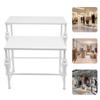 2 Pcs Carbon Steel Display Tables,White/Black Standing Clothing Shoes Display Rack for Retail Stores,Clothing Stores