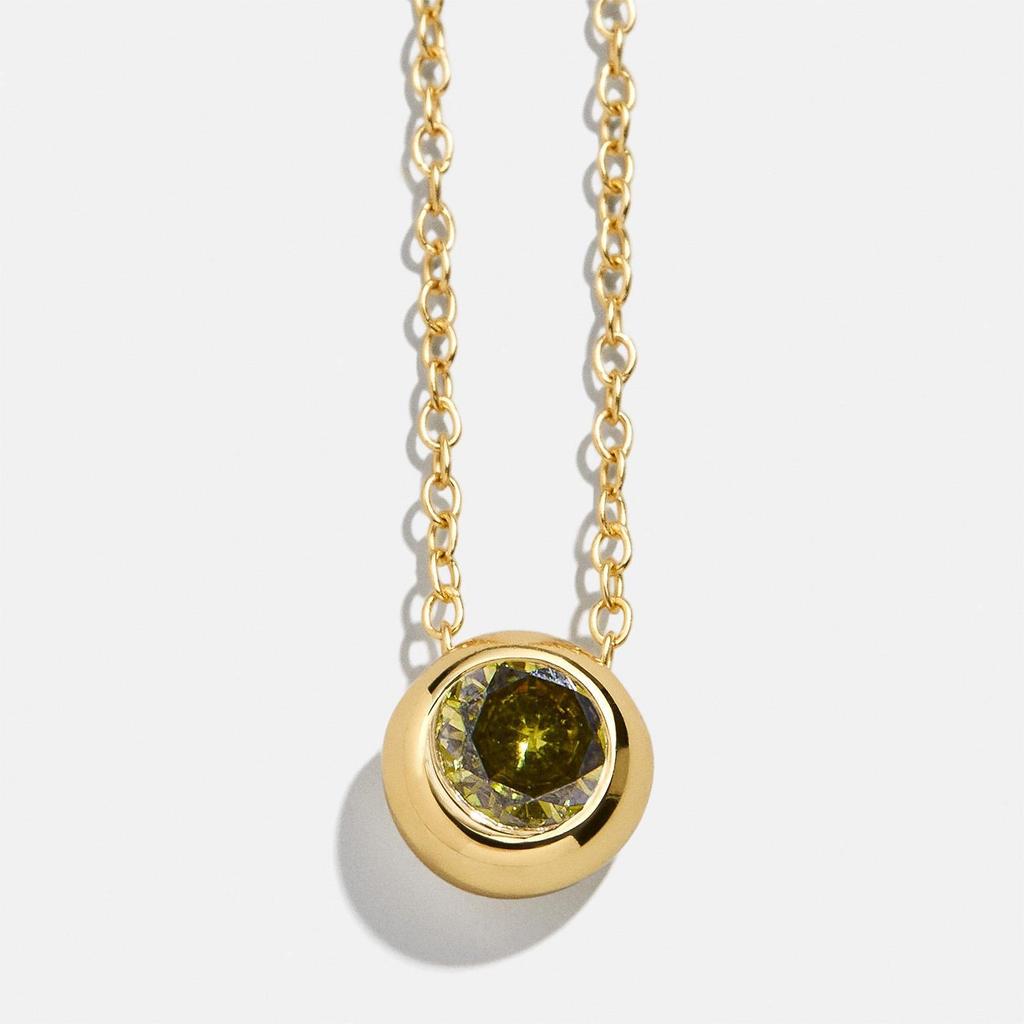 Women's Classic Zodiac Birthstone Pendant Necklace, Twelve Zircon Stones, Copper Round Design
