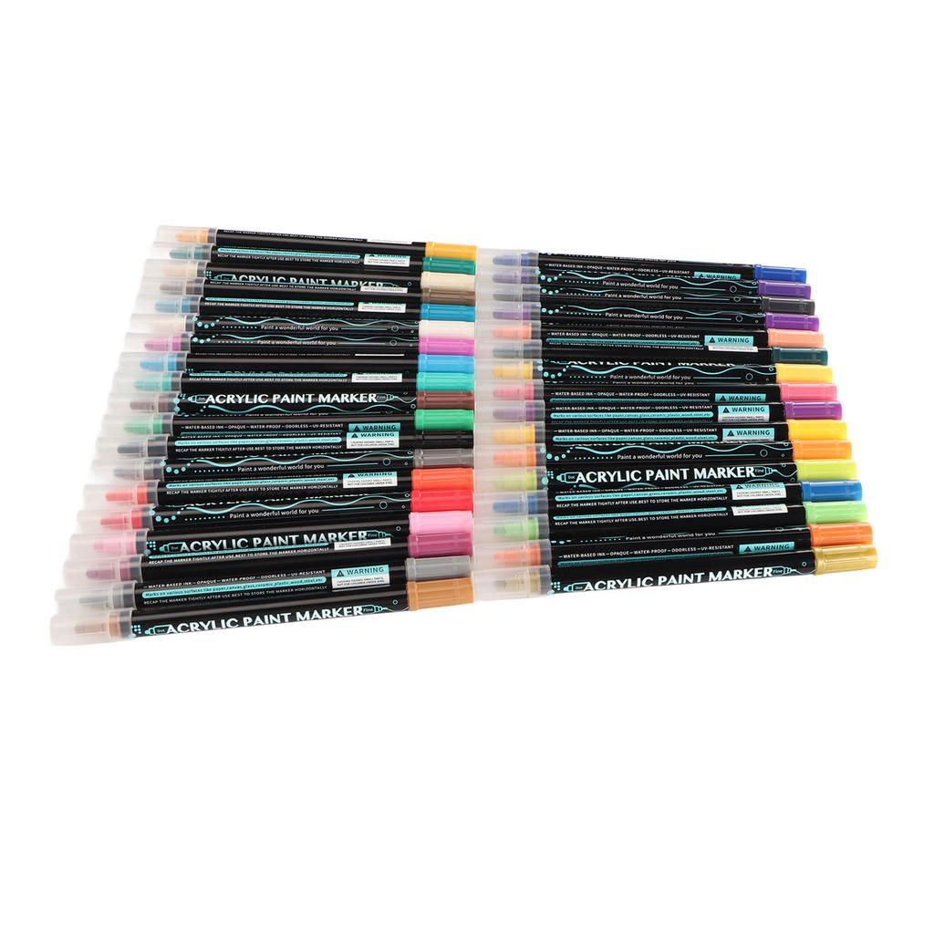 Akrylové fixy s dvojitým hrotem Vodotěsné Bez zápachu Hladké Akrylové fixy Sada pro DIY