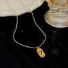 Korean 18K Gold Titanium Steel Women's Clavicle Necklace - Versatile, High-End, Non-Fading Temperament Choker.