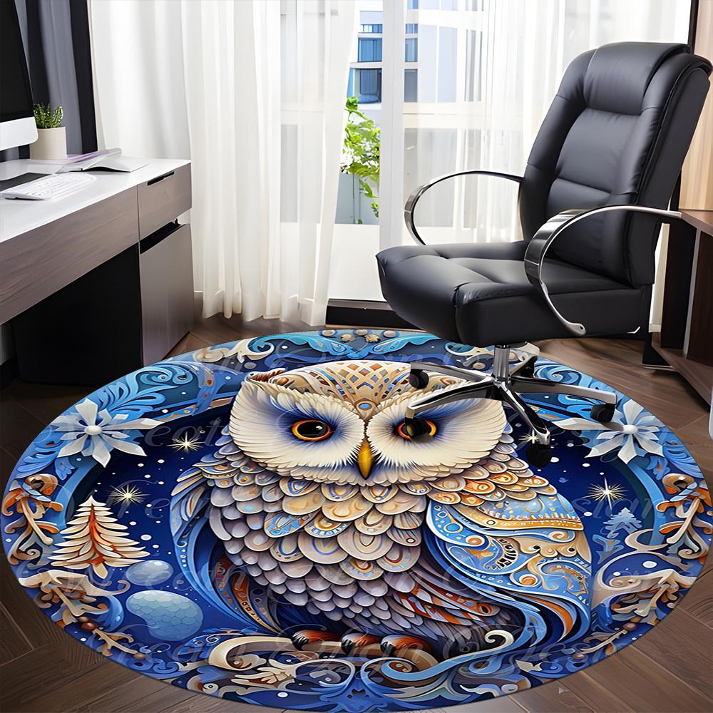 1PCWinter Fantasy Office Round Area Rug, Indoor Mat Suitable For Office, Under Office Chairs Bedroom Living Room Home Decor, Room Deco027