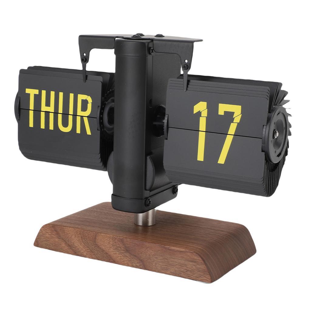 Auto Flip Desk Clock 12 Hour Display Retro Style Large Number Digital Flip Table Clock Decor for