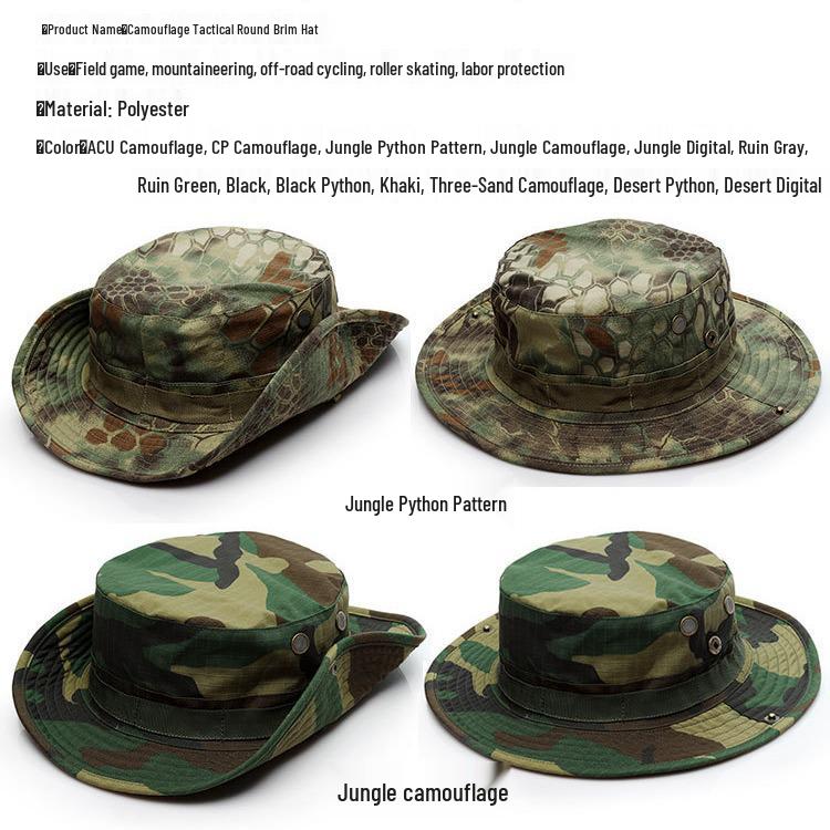 Men's Tactical Camouflage Military Sun Hat - Outdoor/Fishing/Fisherman Hat