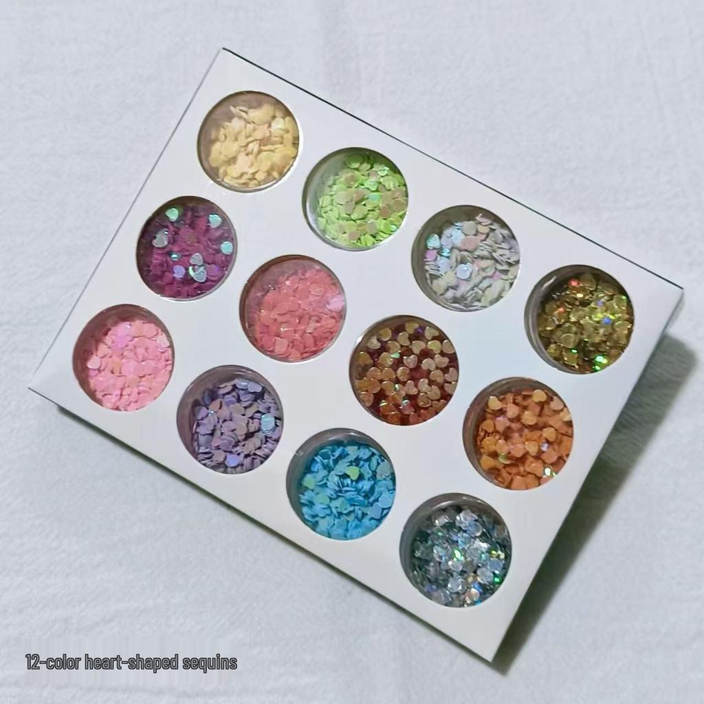 12-Color Crystal Nail Powder Glitter Set