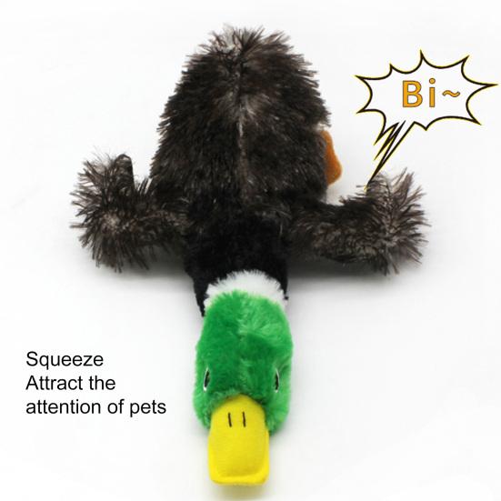 Plush Mallard Dog Toy Stuffed Duck Dog Chew Toy with Built-in Squeaker Indestructible Dog Toy for Aggressive Chewers Teething Fetch Tug