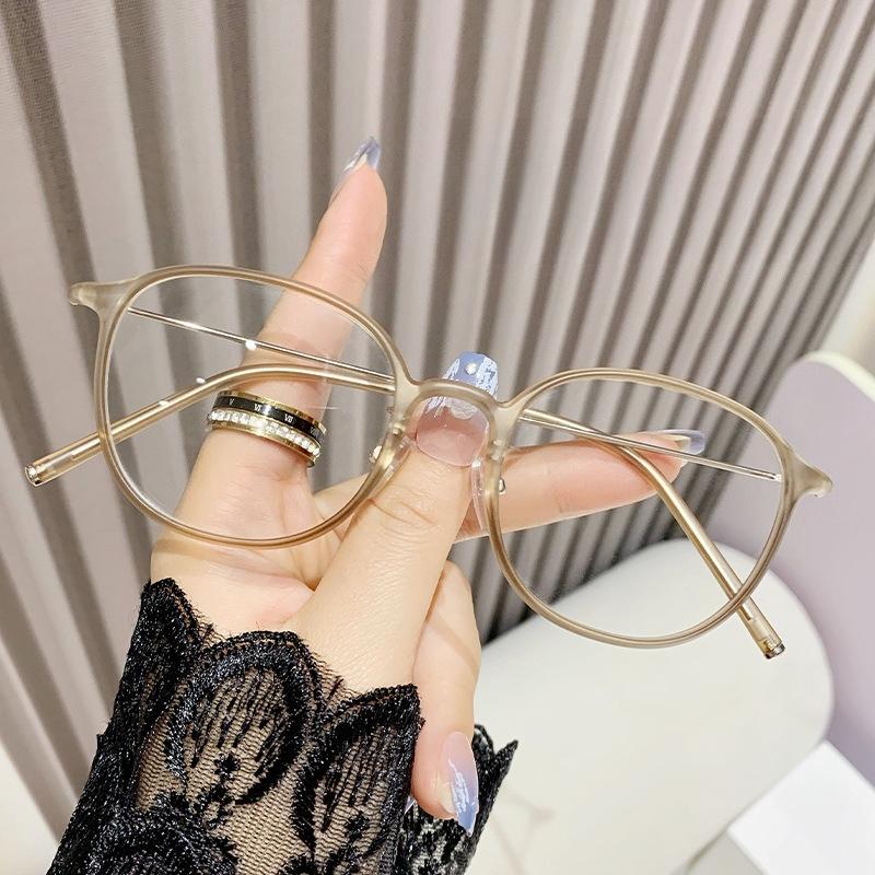 

Presbyopia Glasses with PC+Metal Frame Round Tortoiseshell Anti Blue Light Glasses 0 Degrees Can Be Used for Decoration 4 светло-коричневого