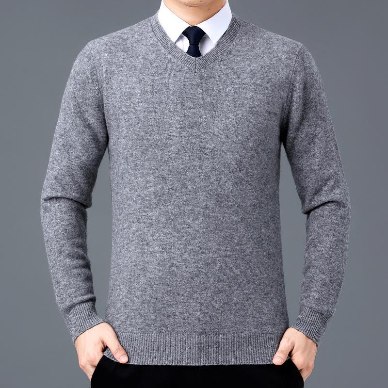 2025 Herren V-Ausschnitt Kaschmirpullover: Dick, Warm, Business Casual für Herbst/Winter