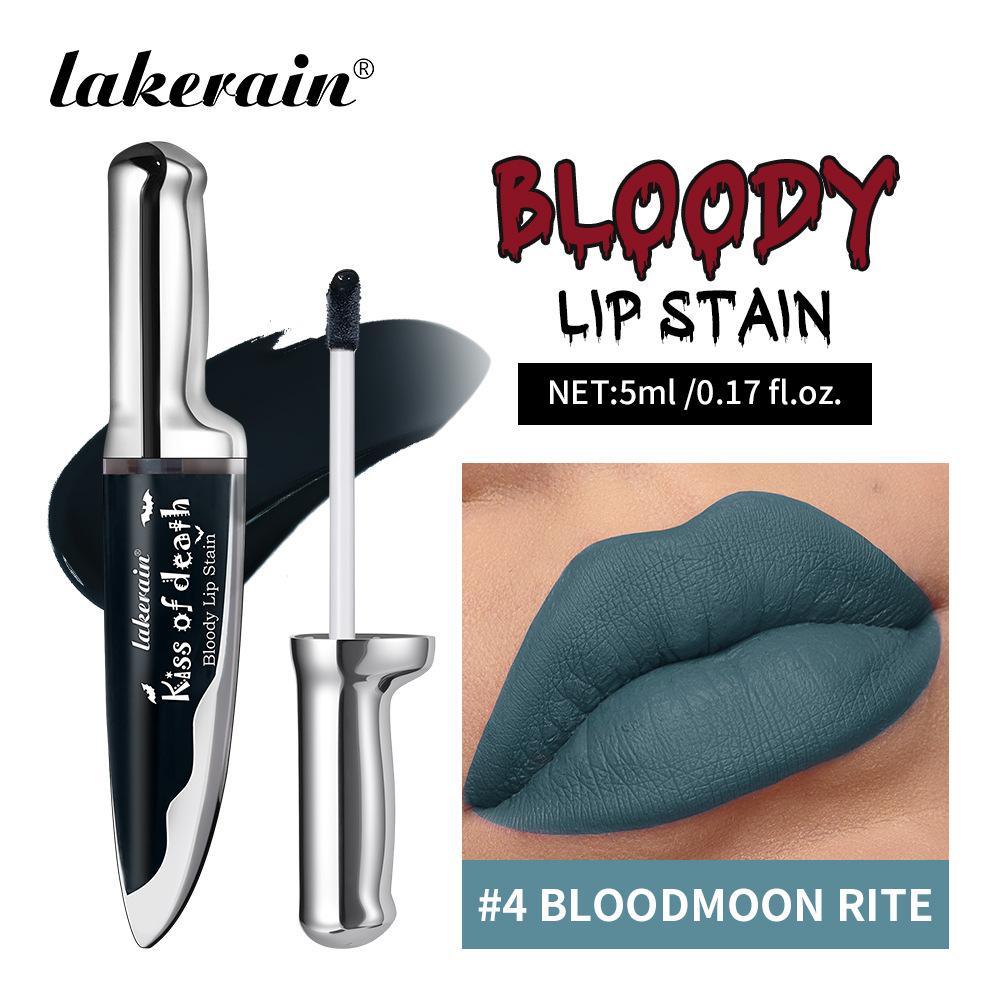 Polibek smrti Krvavá skvrna na rtech Tónování rtů Dlouhotrvající Voděodolný Nelepivý Barva ztmavne Matný Gotický Kosmetický