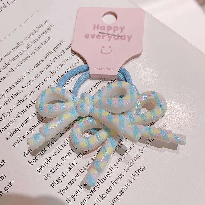 2 Pieces Sweet Lovely Bow Tie Elastic Hair Bands for Girls Children's Hair Accessories Baby Headwear