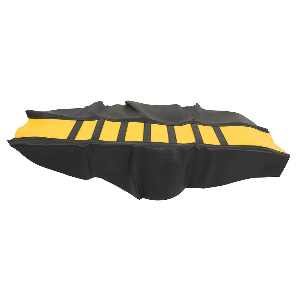 Motoforti Seat Covers, Soft, Non-Slip Faux Leather Seat Cushions for Motorcycles and Off-Road Bikes, Universal, Yellow and Black