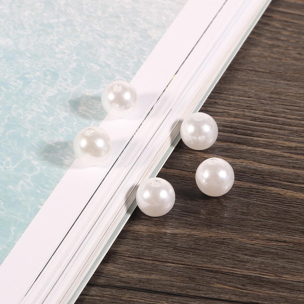 

10-1000 шт. Круглі бусини білого кольору слонової кістки з імітації перлин з АБС для аксесуарів для декорування альбомів для рукоділля 10MM 1000Pcs