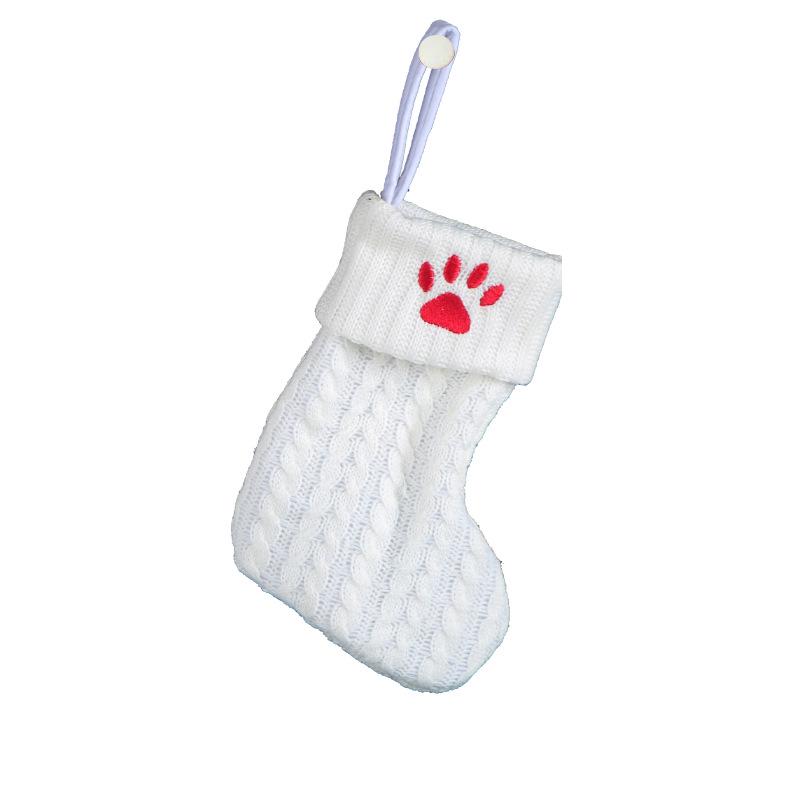 Kids' Embroidered White Knit Christmas Stocking - Holiday Decor