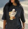 Humor Duck Meme Shirt  Duck Reading Newspaper Graphic Tee Streetwear Tops T Shirt Women Clothes T Shirt Women  Y2k Top