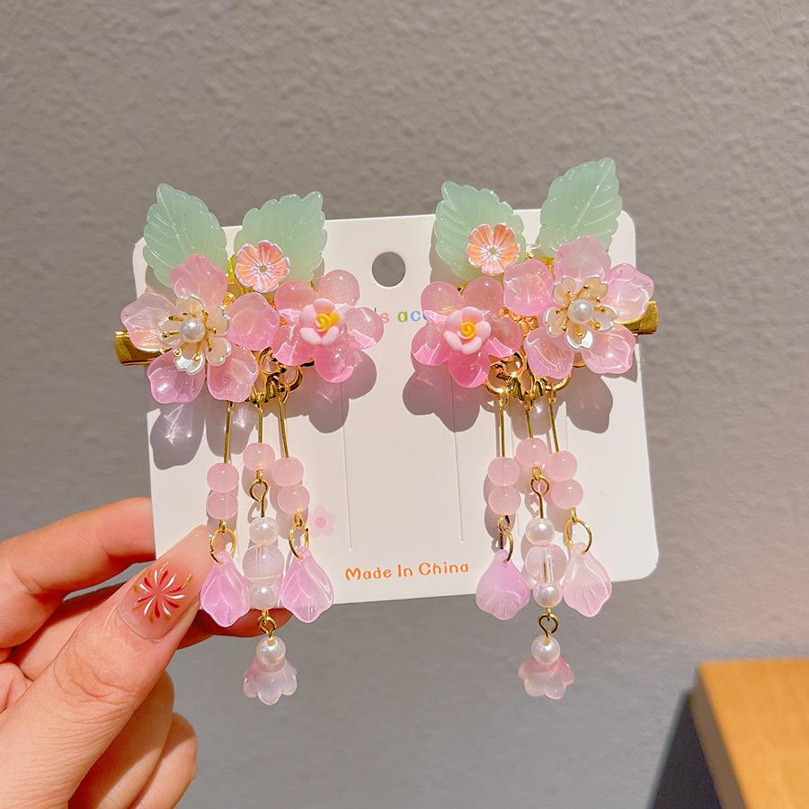 Chinese Style Hanfu Hairpin Set for Girls - Includes Hair Clips, Swaying Tassels, and Butterfly Accessories